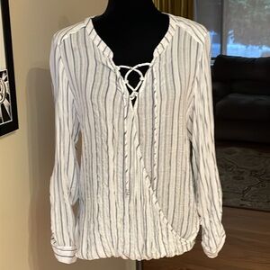 Vintage America casual faux wrap blouse (L)